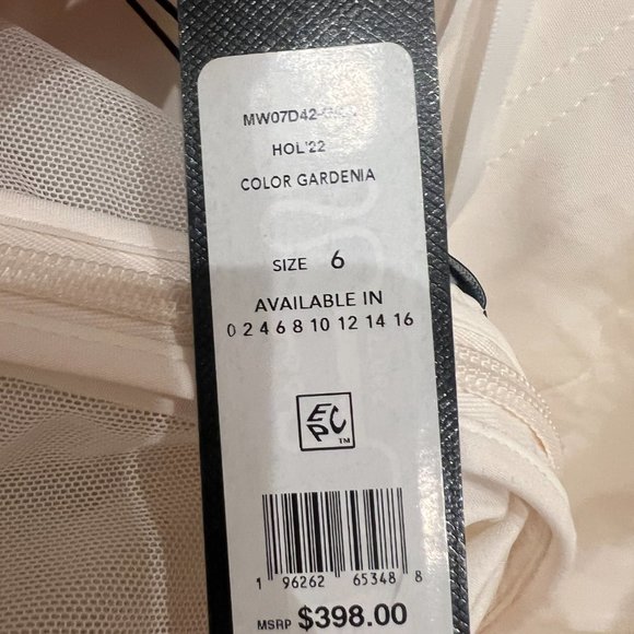 NWT BCBGMAXAZRIA Strapless Tiered Tulle White Mini Dress US 6 - Picture 9 of 10